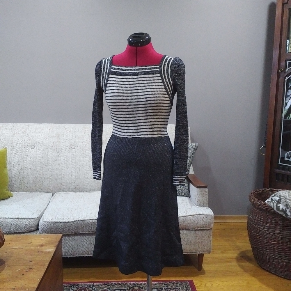 Elegant Striped Long Sleeve Dress